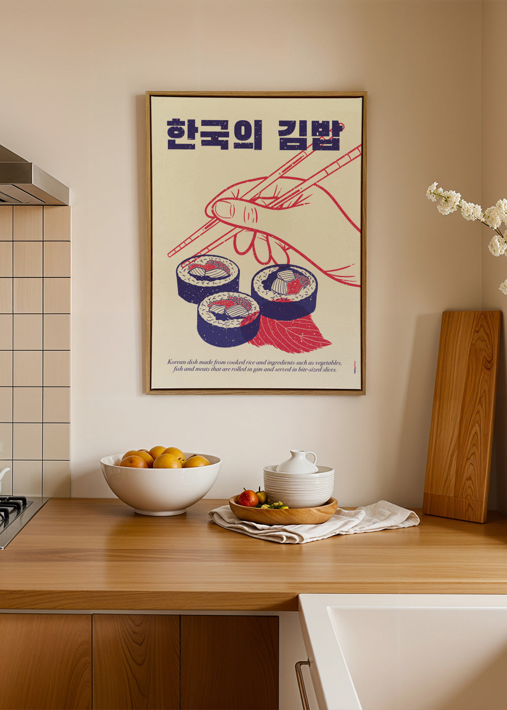 Korean Kimbap - Framed canvas in an interior