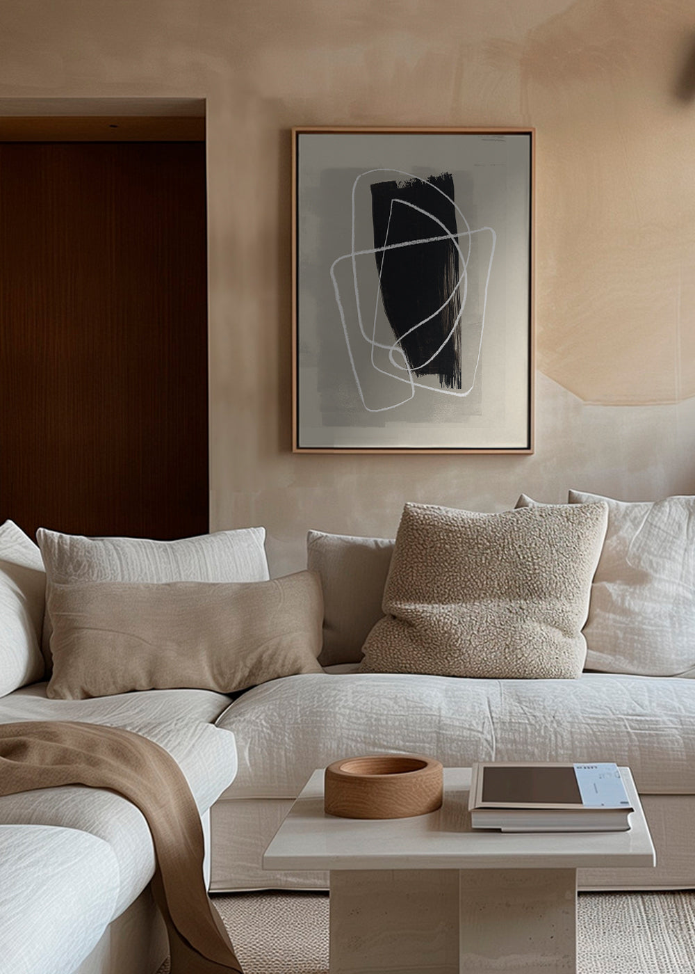 Pencil scribble and ink brush stroke Nº1