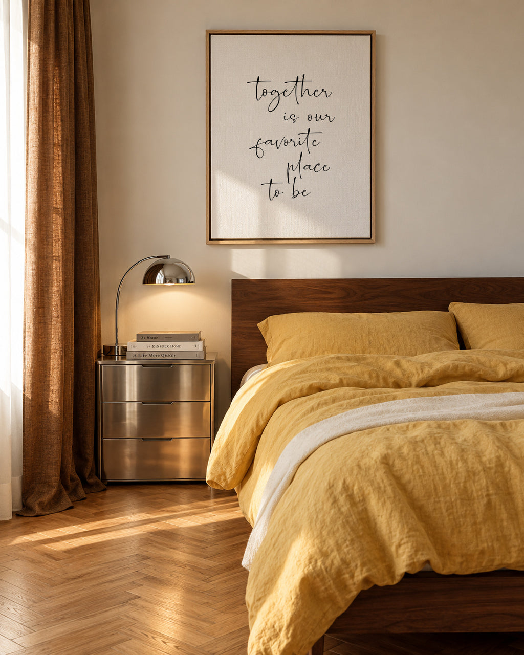 Together is our favourite place to be - Framed canvas in an interior