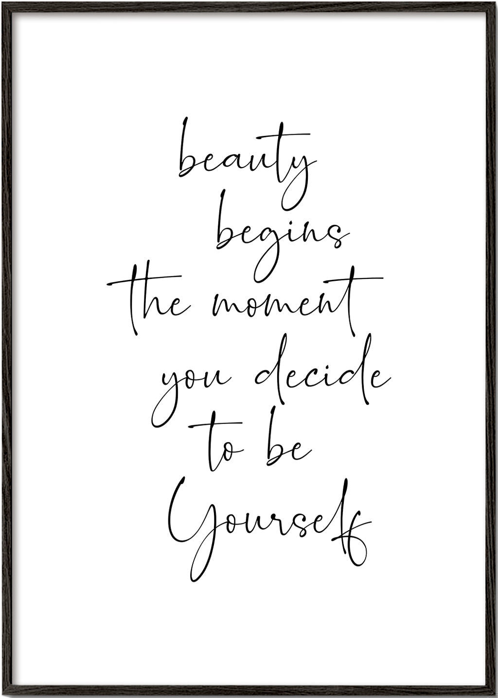 Beauty begins the moment you decide to be yourself