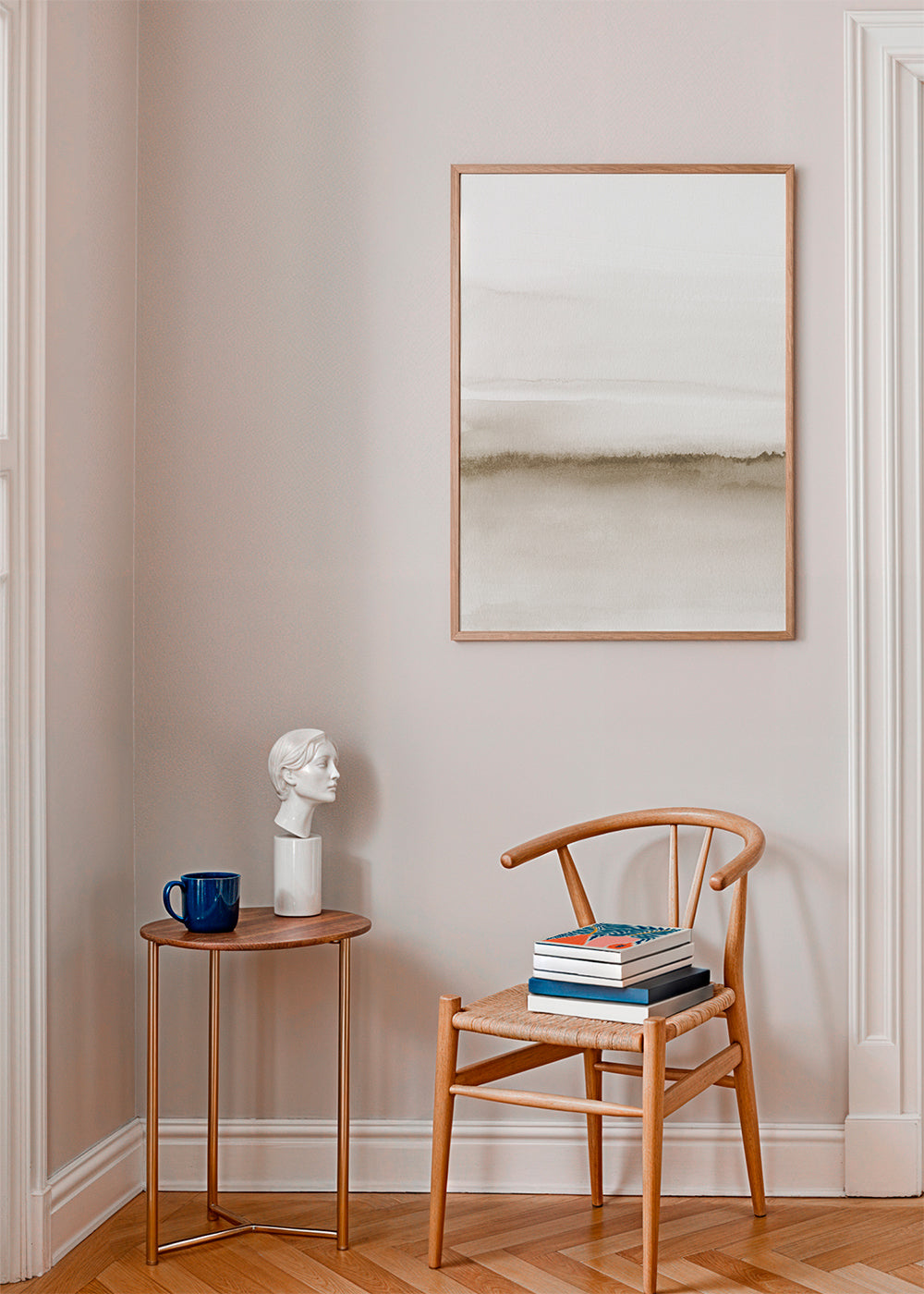 Watercolor landscape N 47 Beige tones 1/2