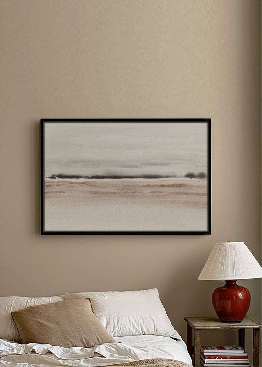 Watercolor ocean in earthy tones