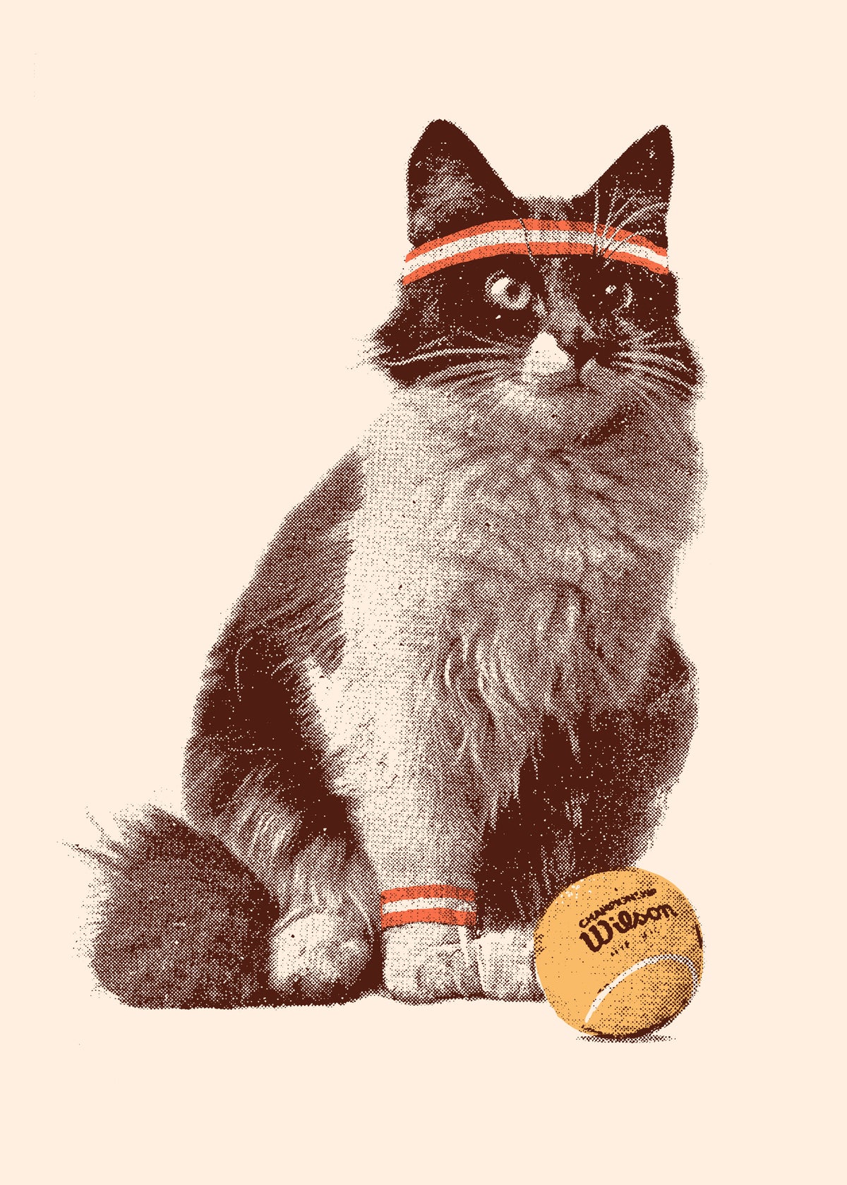 Cat Tennis - Unframed art print