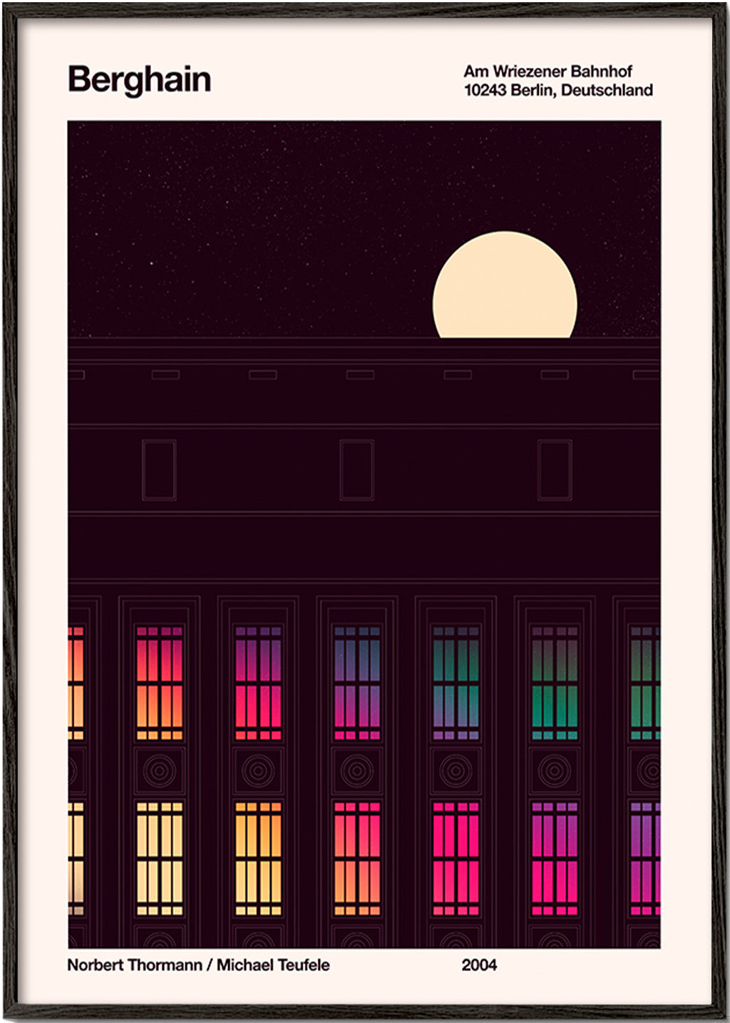 Tableau ville façade illuminée