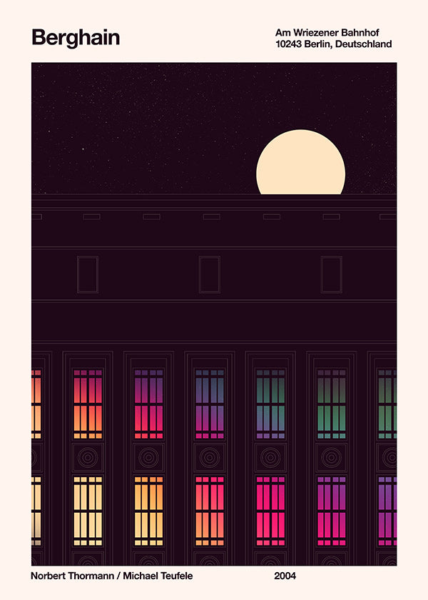 Tableau ville façade illuminée