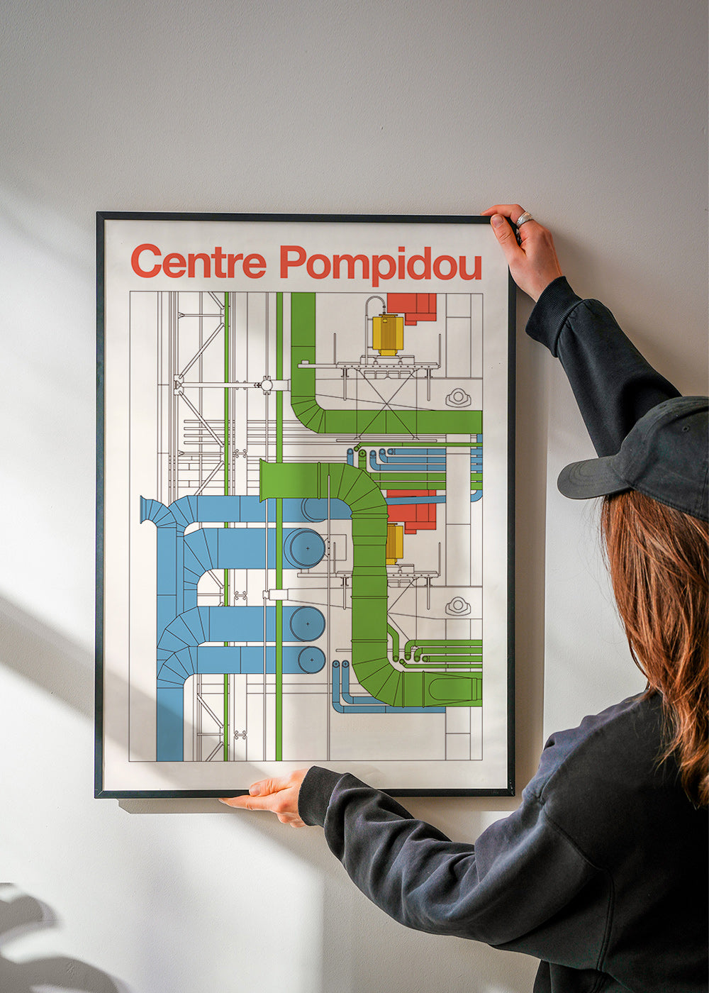 Art de ville Centre Pompidou, schéma architectural