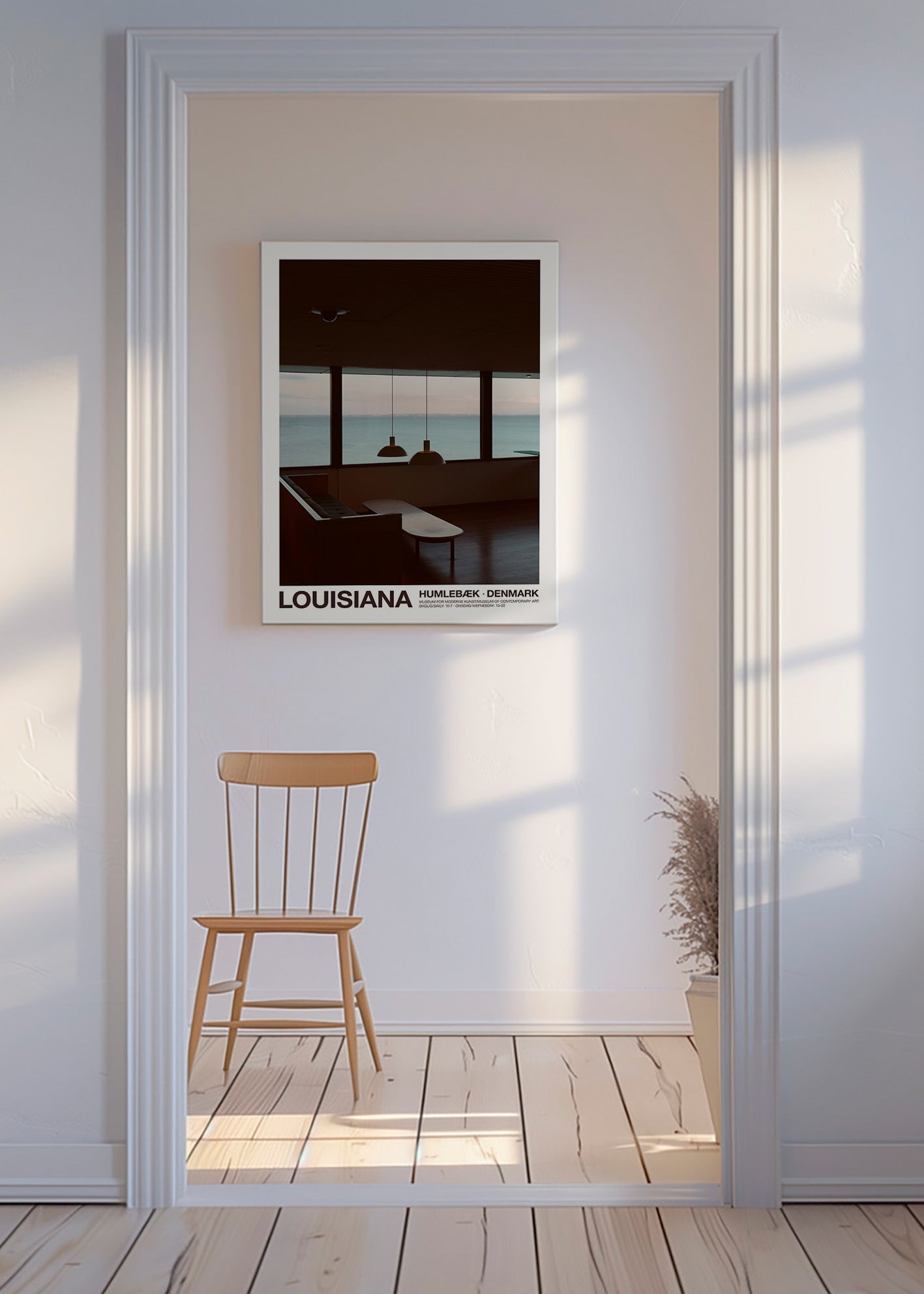 Tableau de ville avec vue sur la mer