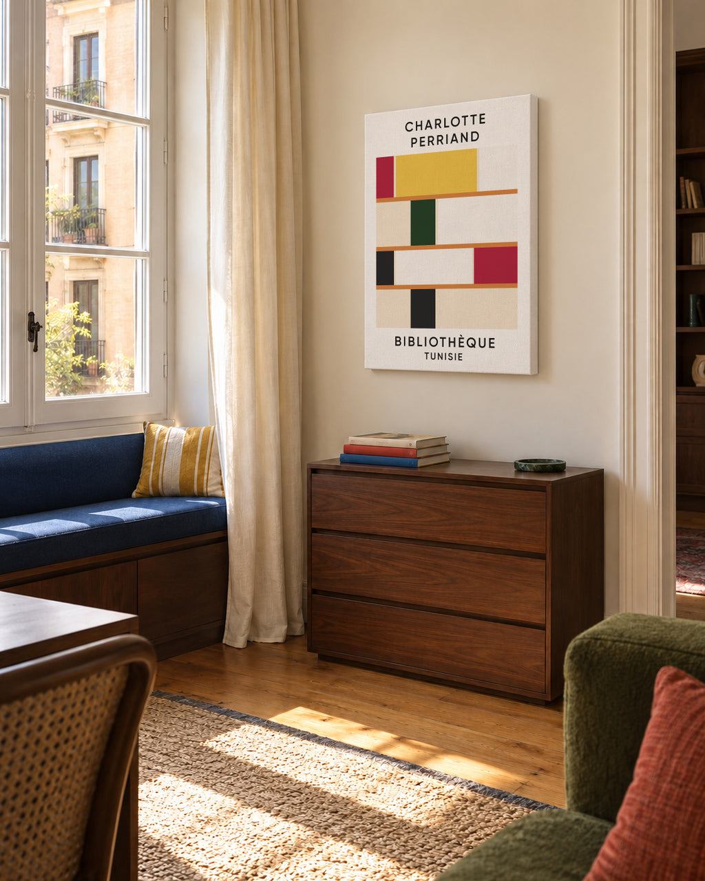 Charlotte Perriand - Bibliothèque - Tunisie - Unframed canvas in an interior