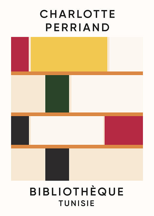 Tableau géométrique étagère en blocs de couleur