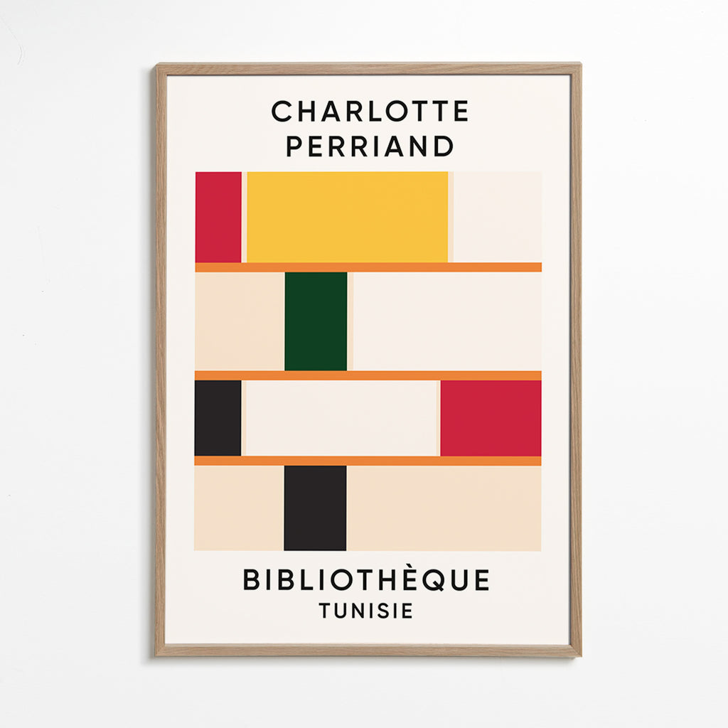 Tableau géométrique étagère en blocs de couleur