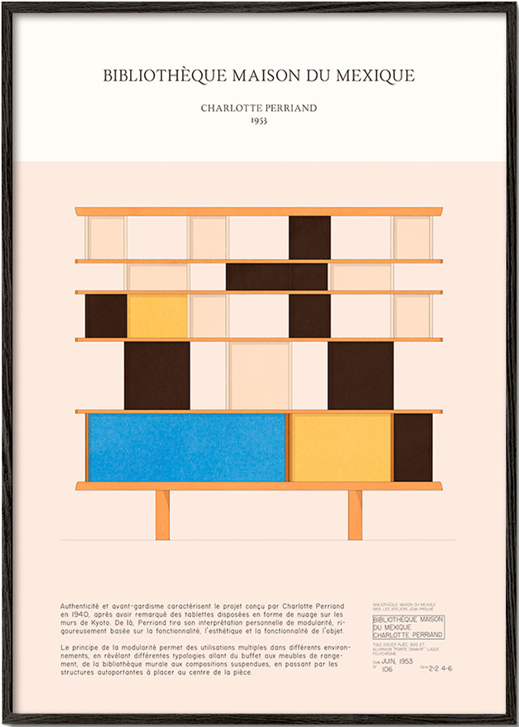 Illustration d'étagère modulaire 1955