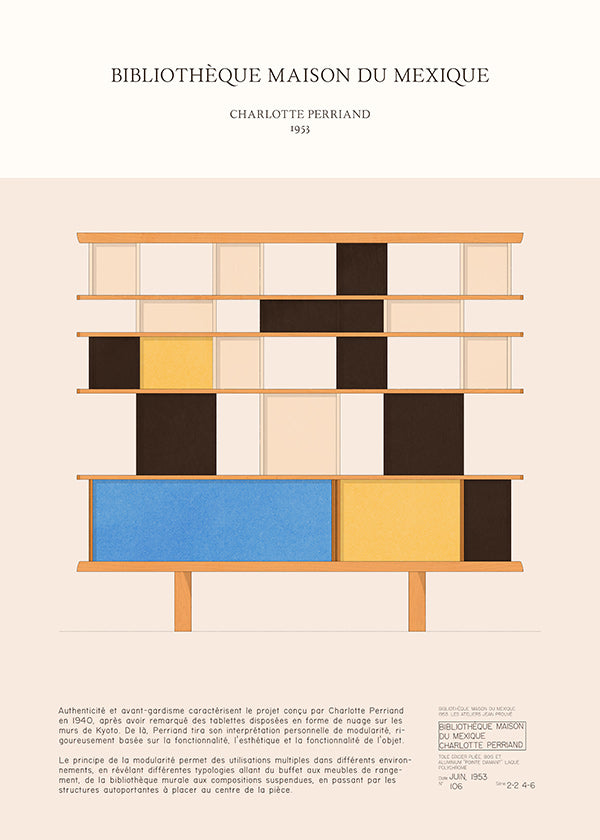 Illustration d'étagère modulaire 1955