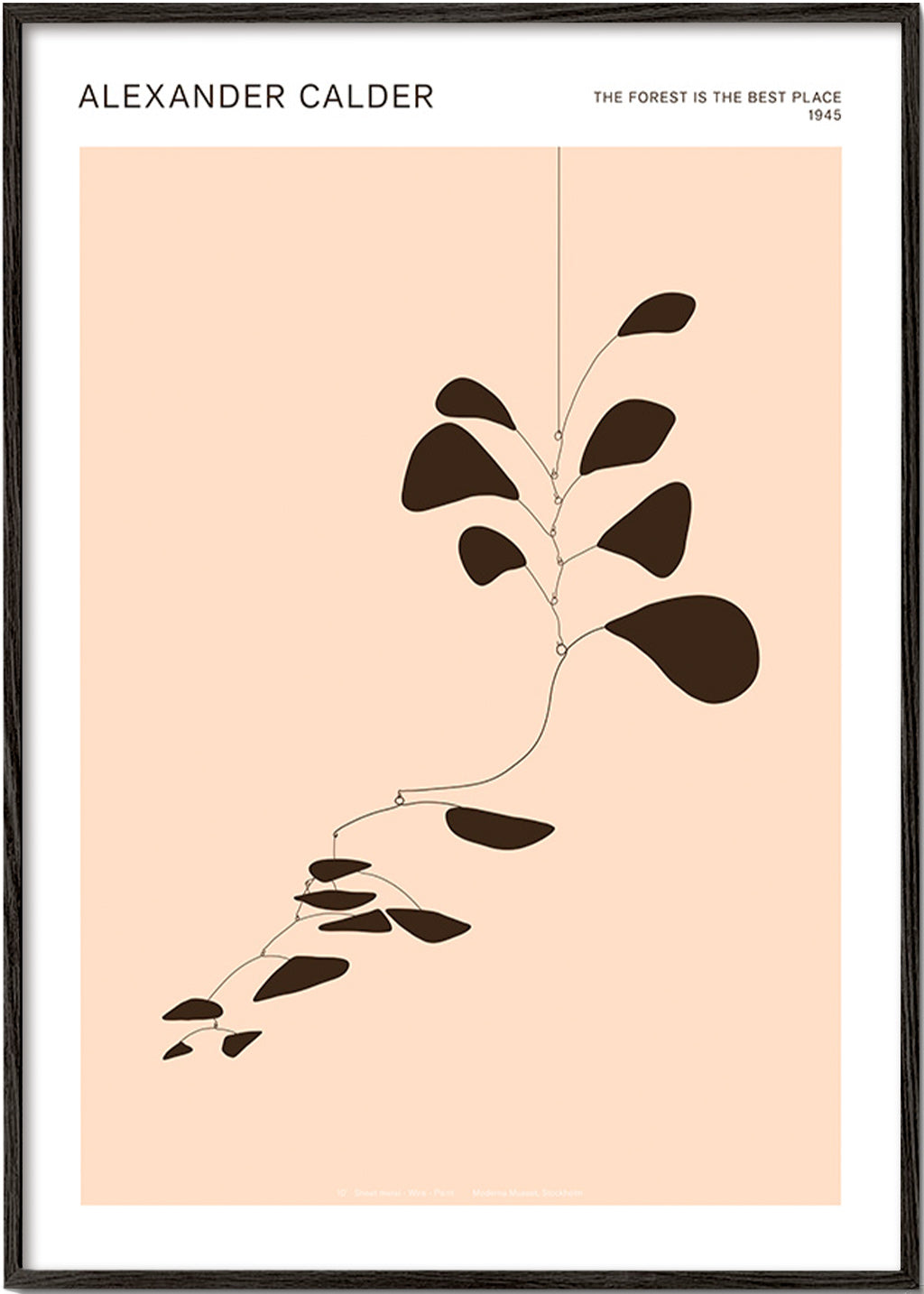 Impression botanique mobile Calder feuilles noires