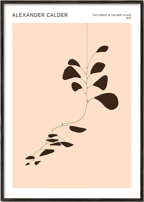 Impression botanique mobile Calder feuilles noires