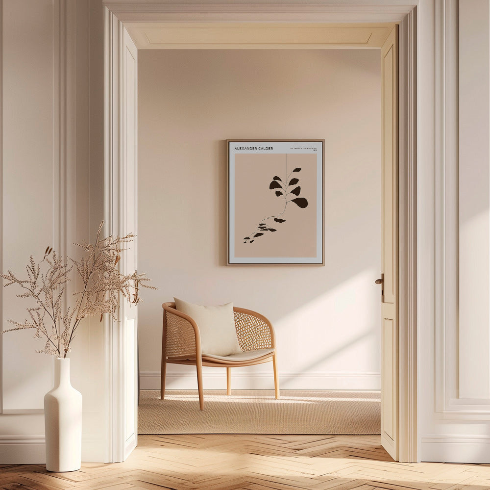 Impression botanique mobile Calder feuilles noires