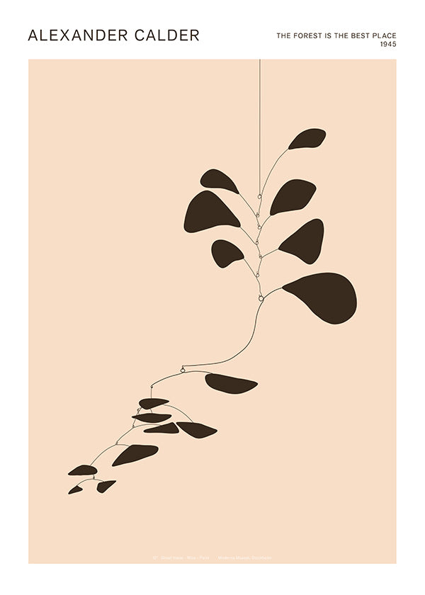 Impression botanique mobile Calder feuilles noires