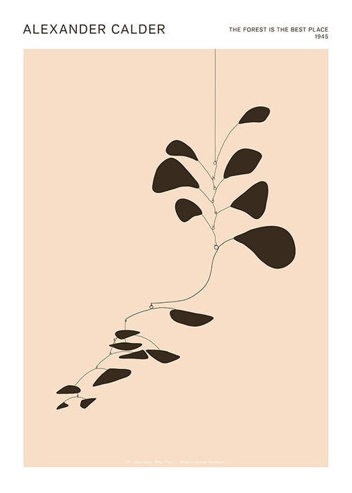 Impression botanique mobile Calder feuilles noires