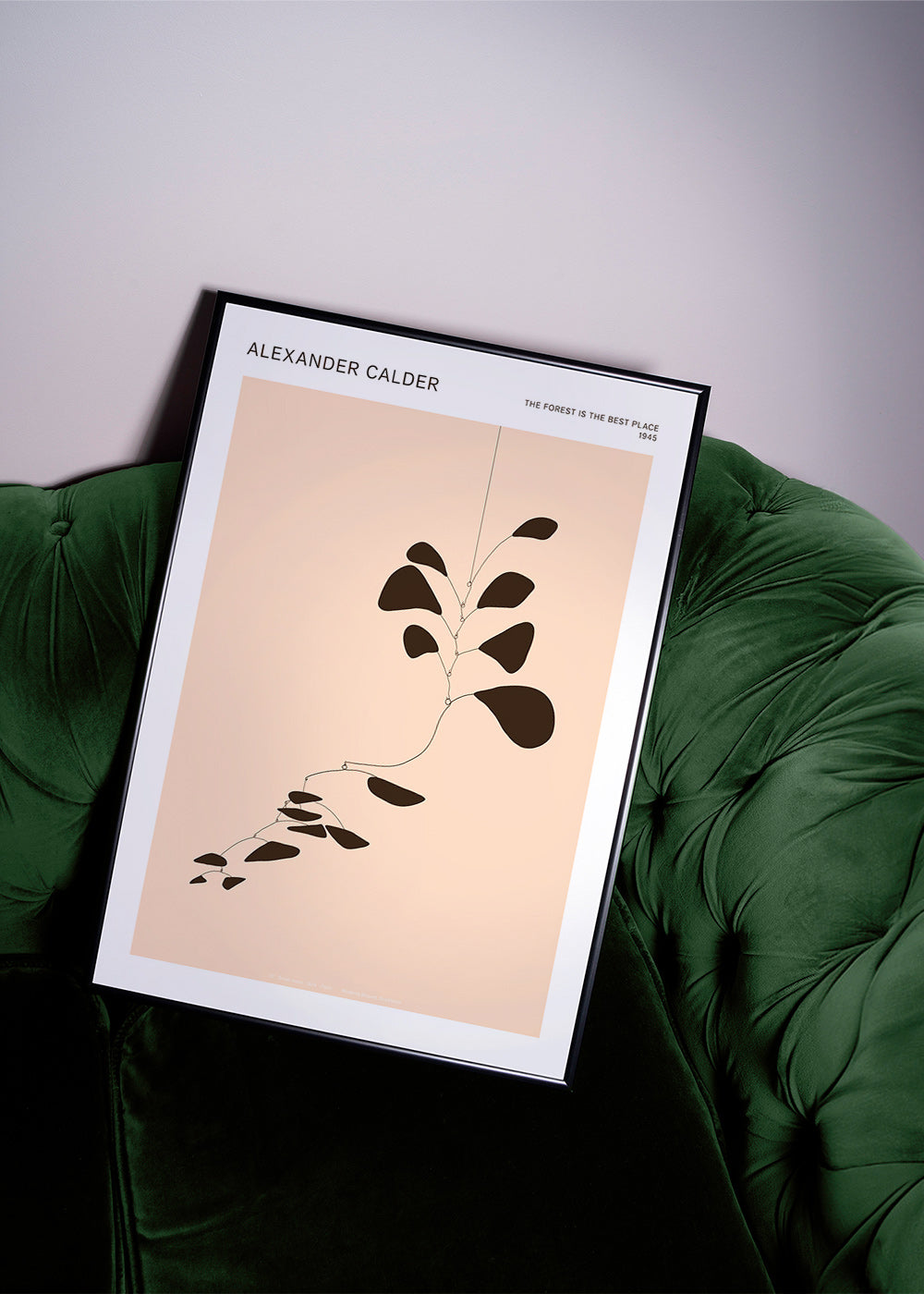 Impression botanique mobile Calder feuilles noires