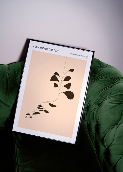 Impression botanique mobile Calder feuilles noires