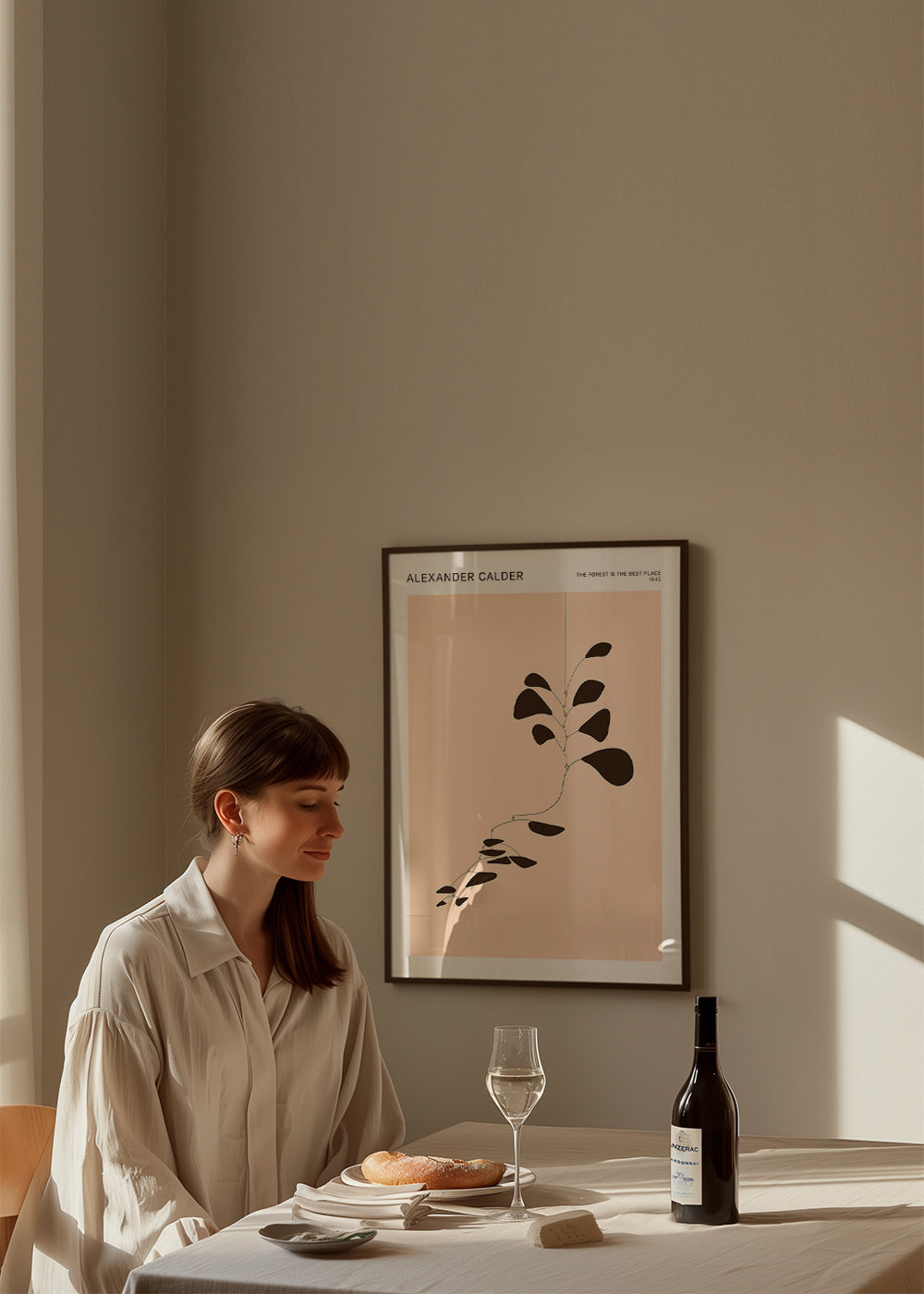 Impression botanique mobile Calder feuilles noires