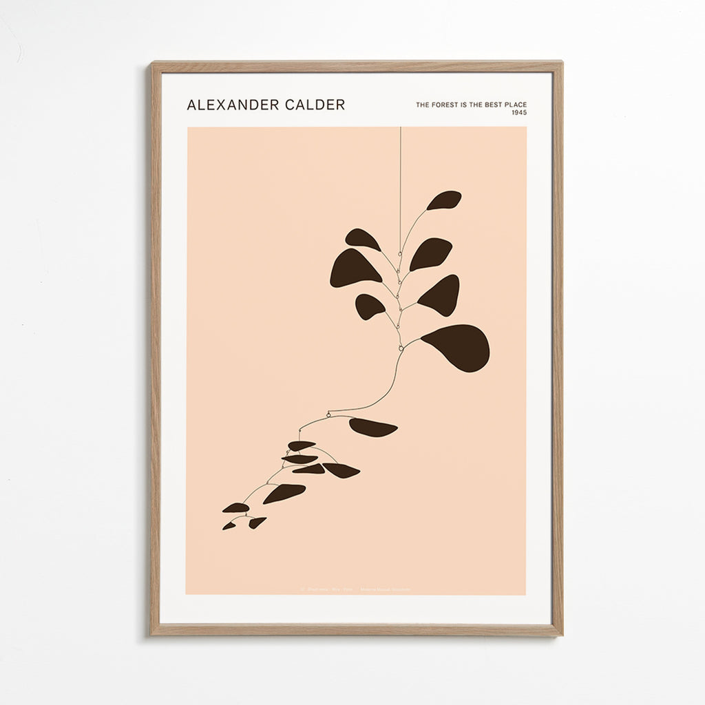 Impression botanique mobile Calder feuilles noires