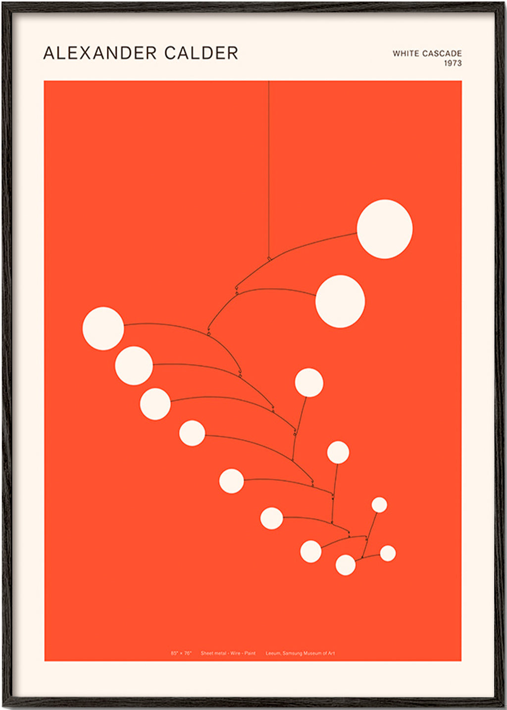 Œuvre abstraite mobile rouge à cercles