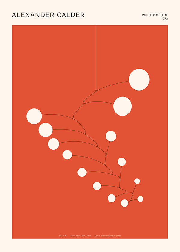 Œuvre abstraite mobile rouge à cercles