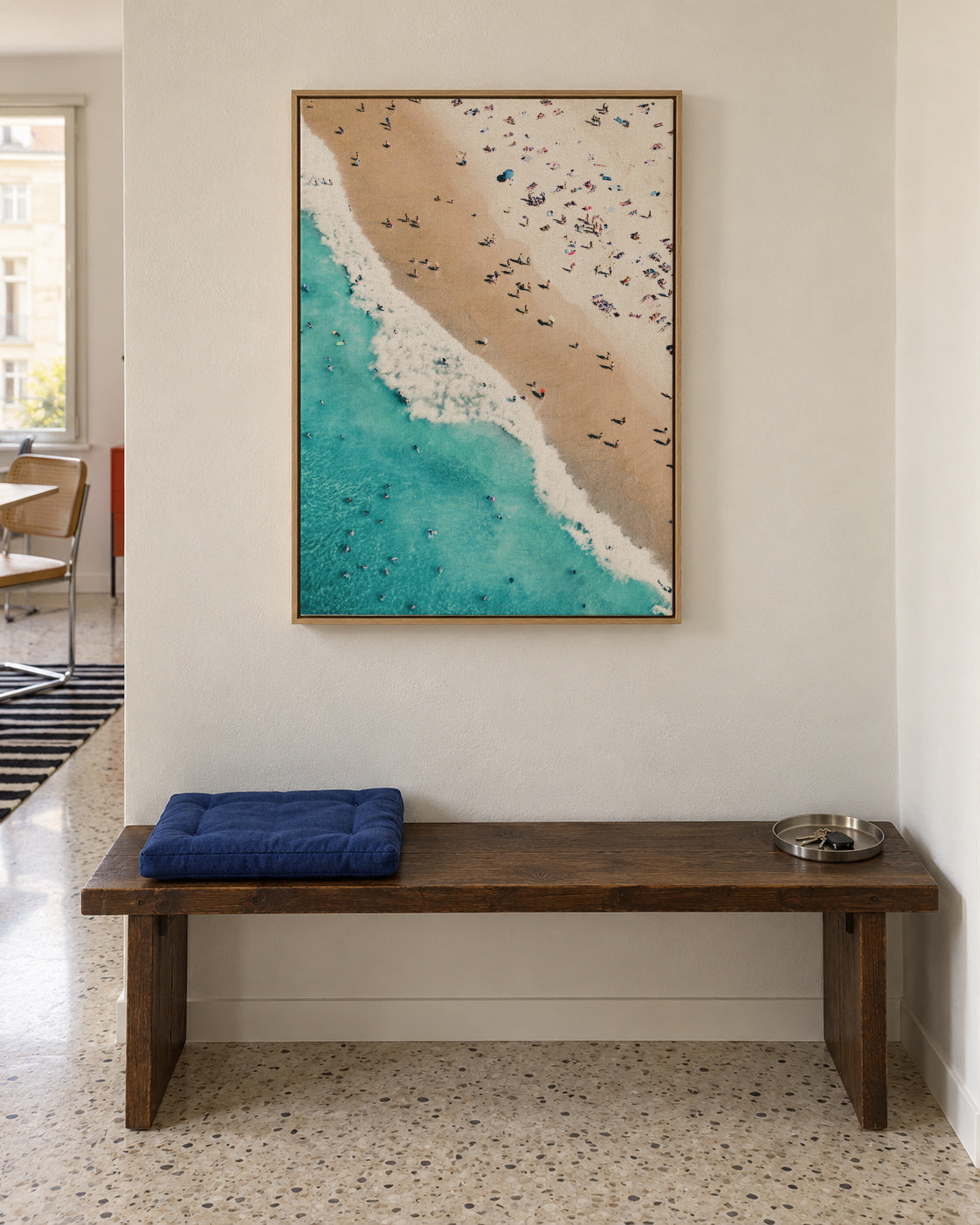Beach Mood 2 - Framed canvas in an interior