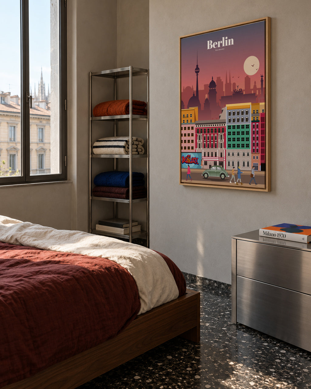 Travel to Berlin - Framed canvas in an interior