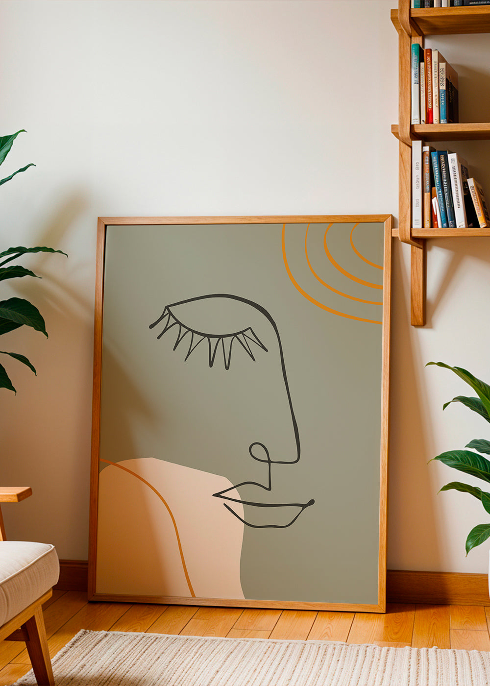 Closed Eyes-Line Art