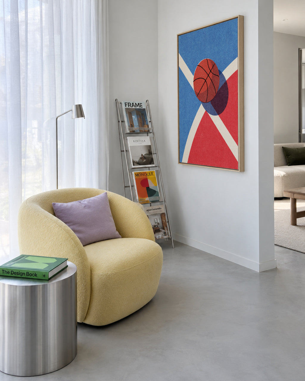 BALLS / Basketball (Outdoor) - Framed canvas in an interior