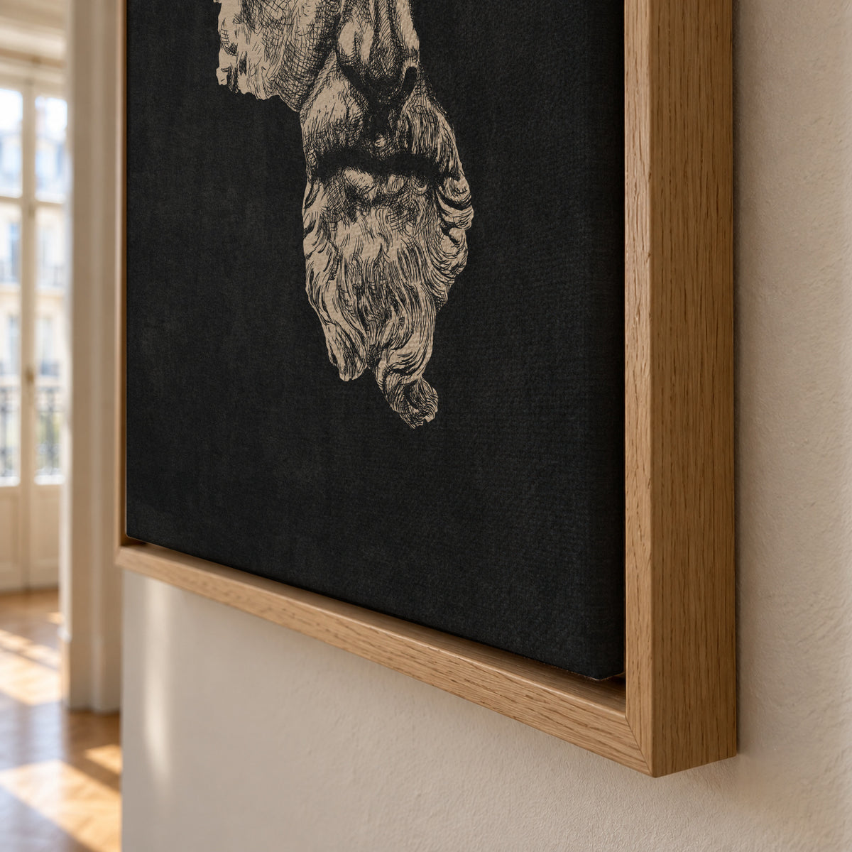 MARCUS AURELIUS / Ink - Dark - Framed canvas detail