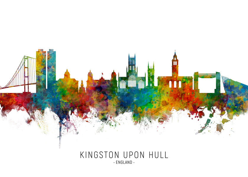 Kingston upon Hull Skyline multicoloré