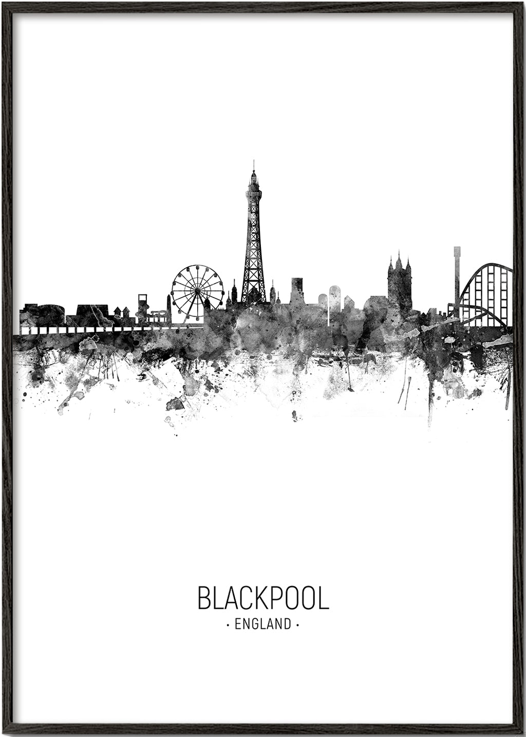 Blackpool Skyline blanc et noir