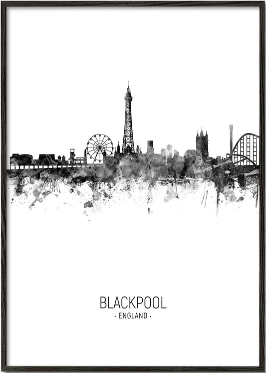 Blackpool Skyline blanc et noir