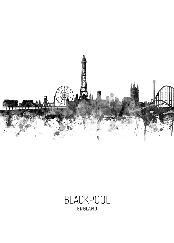 Blackpool Skyline blanc et noir