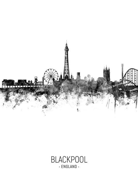 Blackpool Skyline blanc et noir