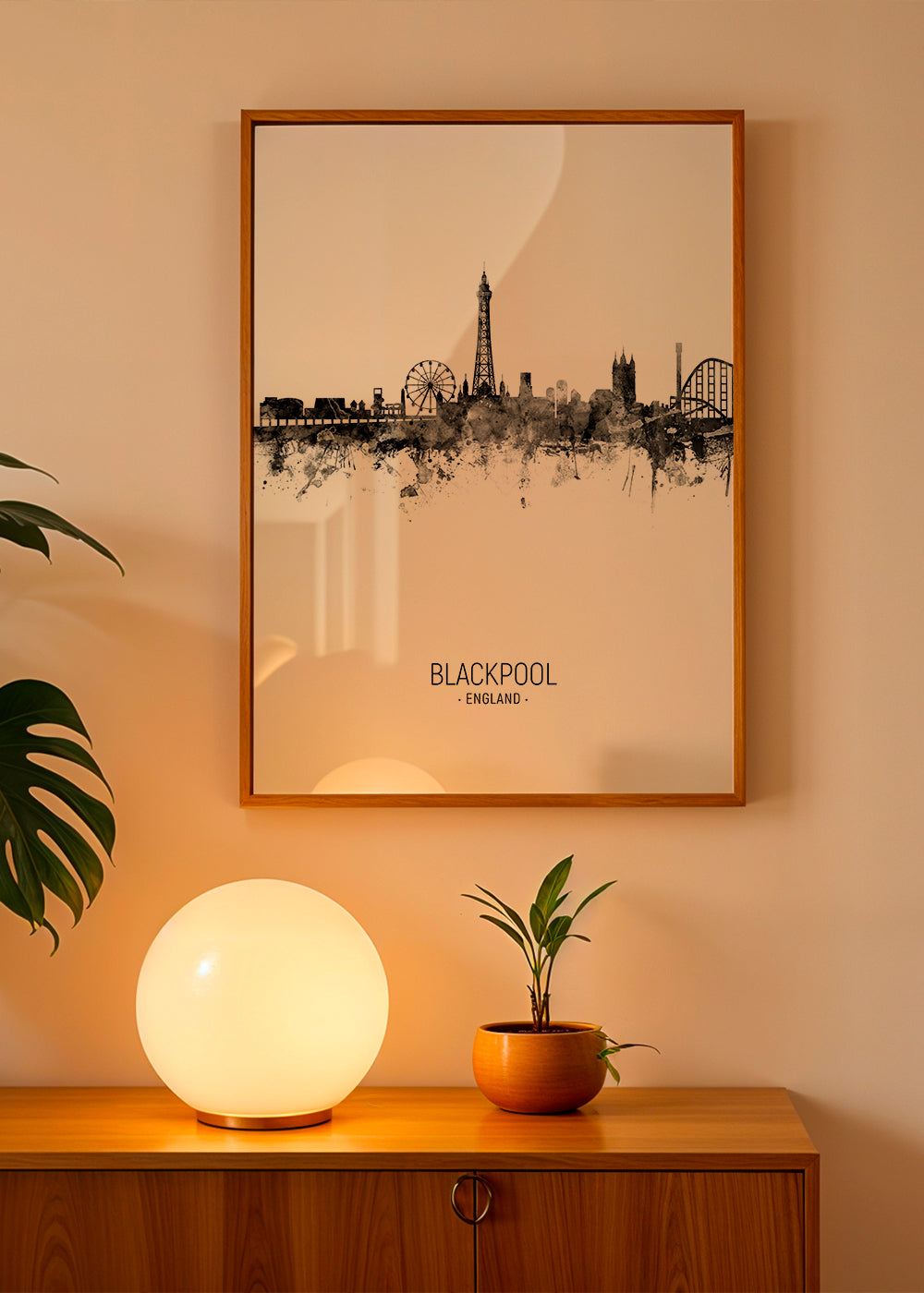 Blackpool Skyline blanc et noir