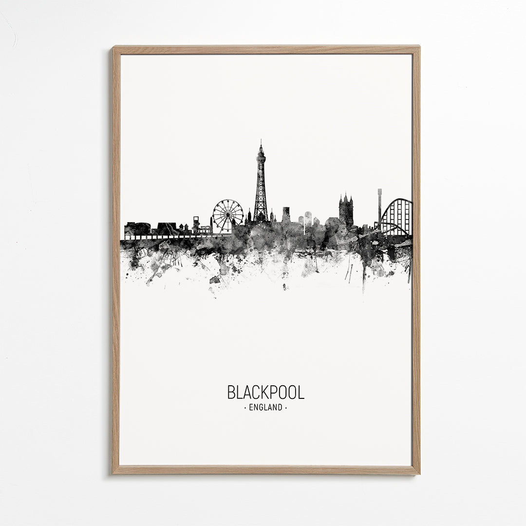 Blackpool Skyline blanc et noir