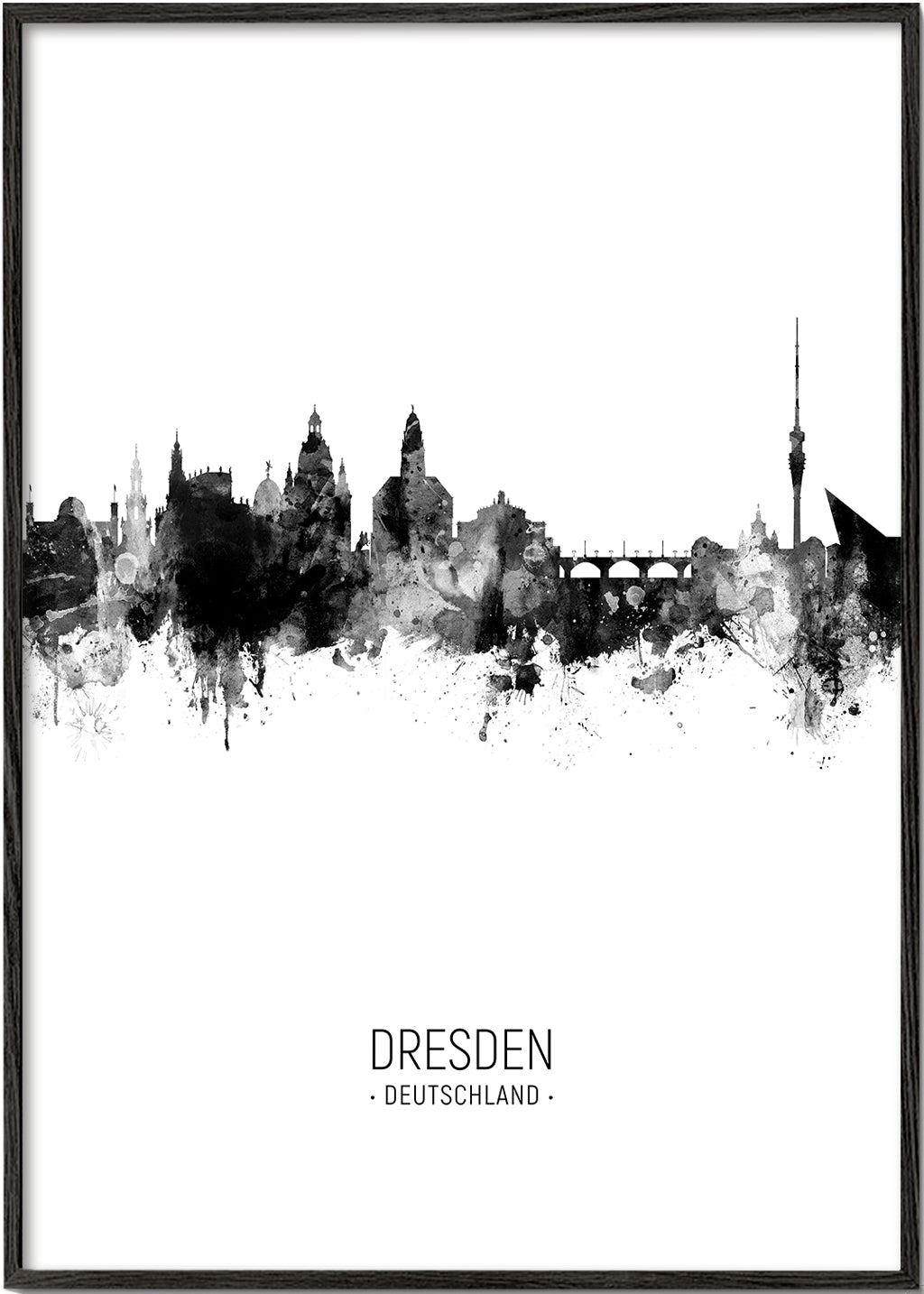 Dresden Skyline blanc et noir