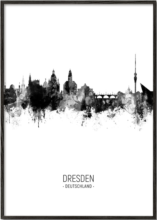 Dresden Skyline blanc et noir