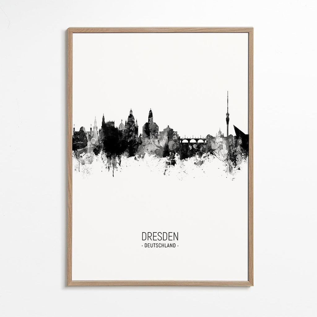 Dresden Skyline blanc et noir