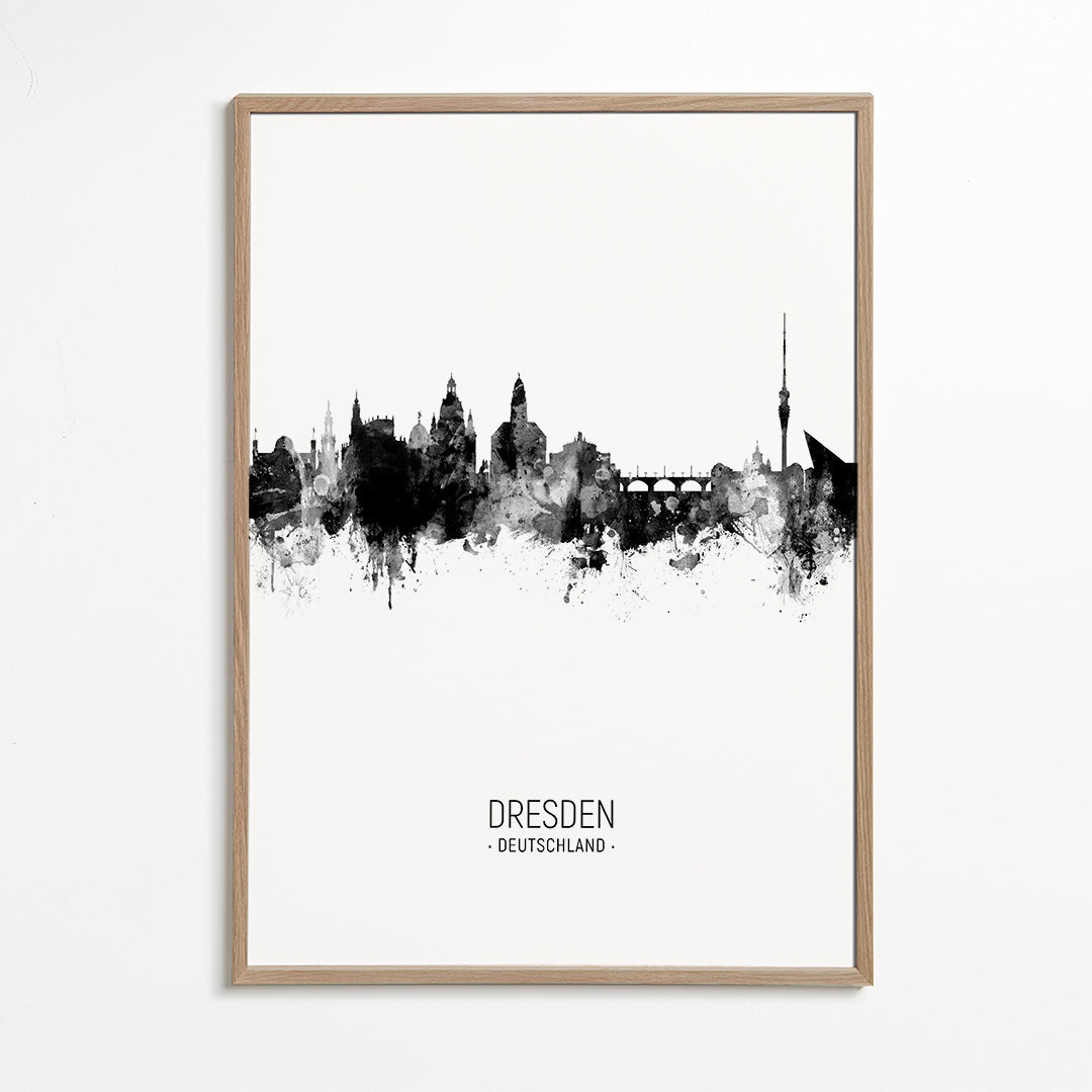 Dresden Skyline blanc et noir