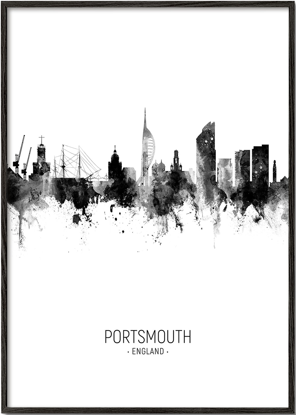 Portsmouth Skyline blanc et noir