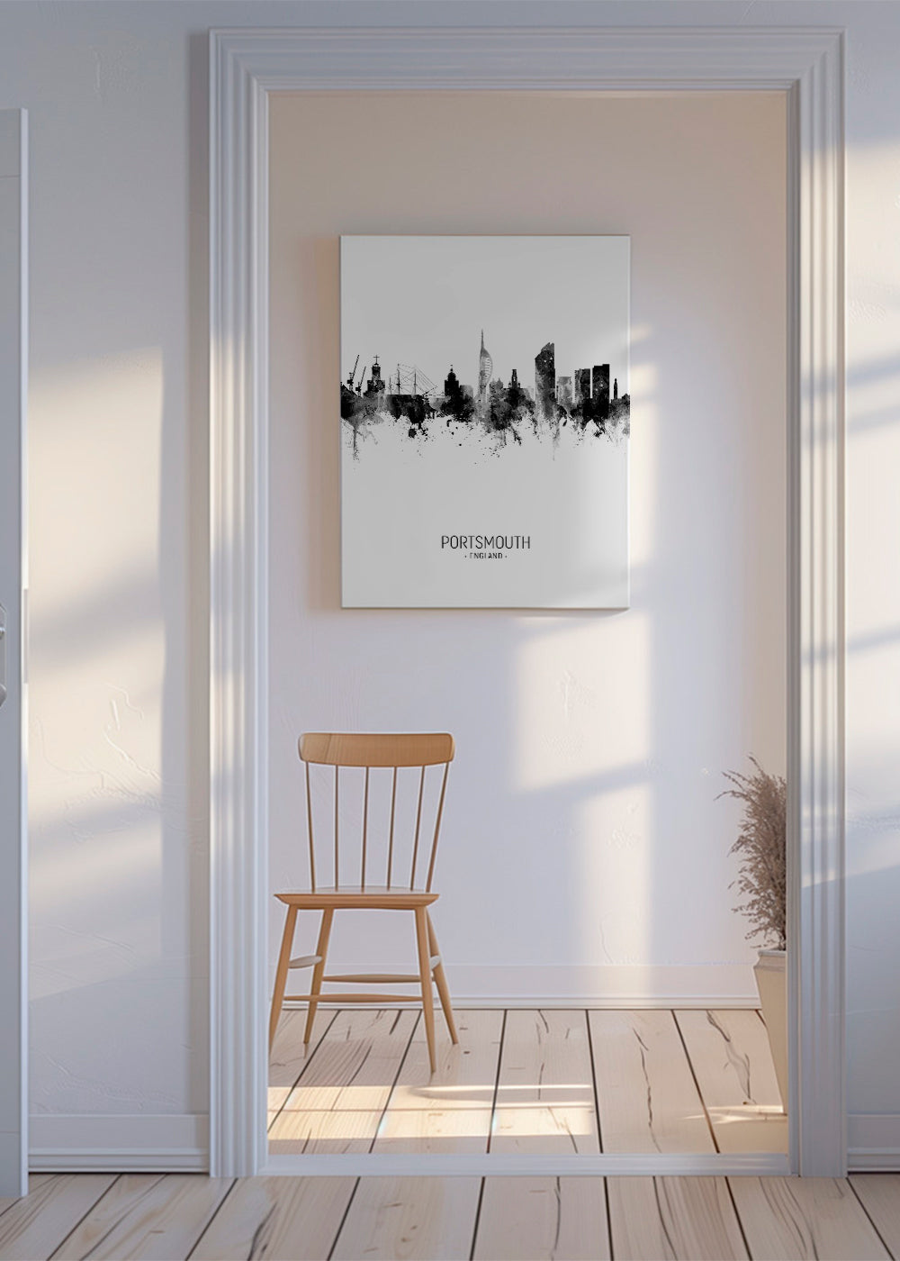 Portsmouth Skyline blanc et noir
