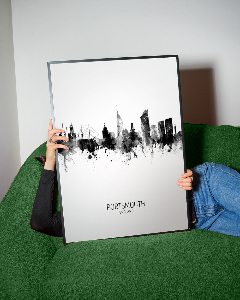 Portsmouth Skyline blanc et noir