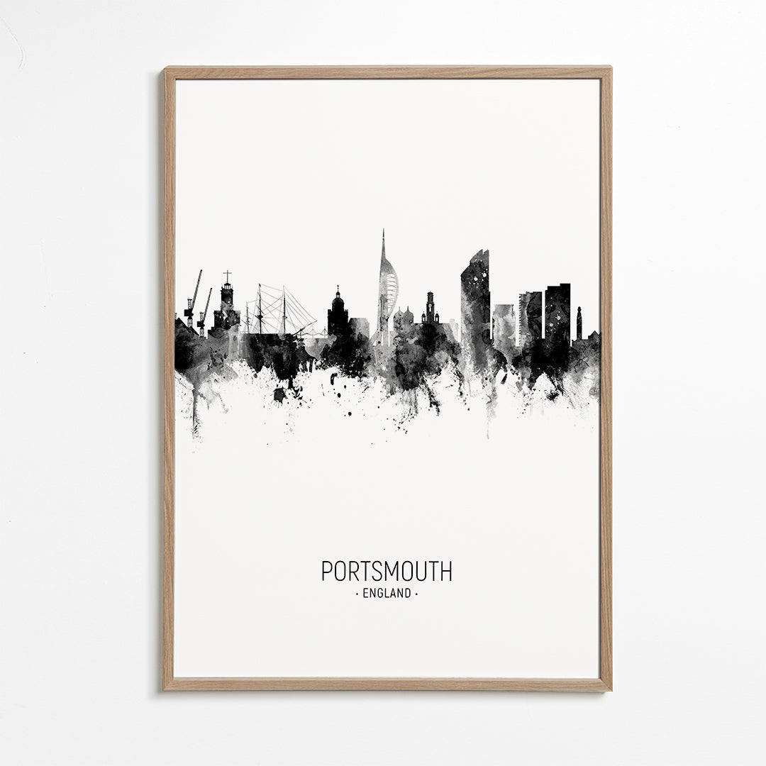 Portsmouth Skyline blanc et noir