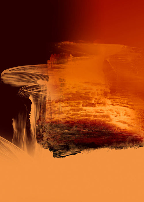 Expressive Fiery Orange Abstract