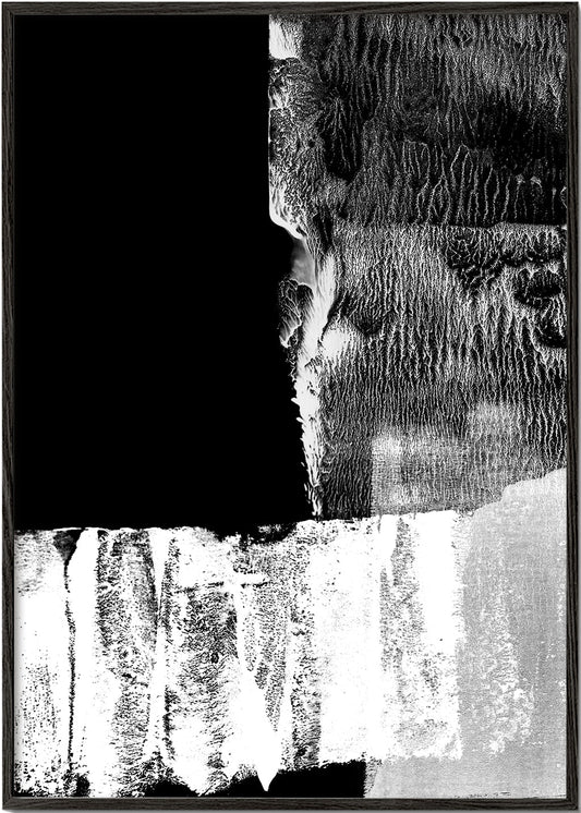 Black White Brushmark Abstract #4