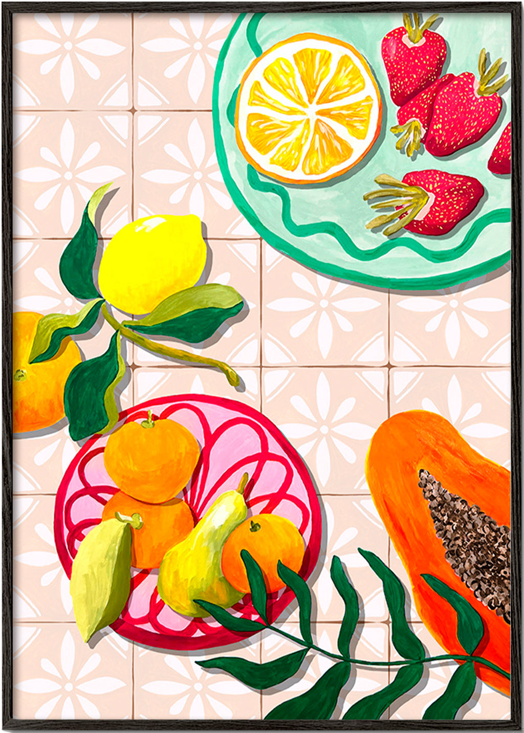 Art de cuisine: fruits et céramique